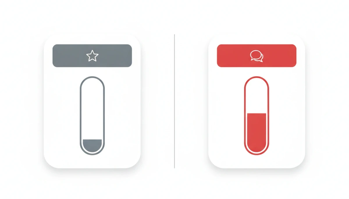 To kort med fyllingsmålere sammenligner et kort, generisk AI-svar med et fyldigere, personlig svar på en Google-anmeldelse